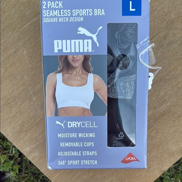 NWT Puma Seamless Sports Bra 2-Pack - black and Gray - Picture 1 of 2